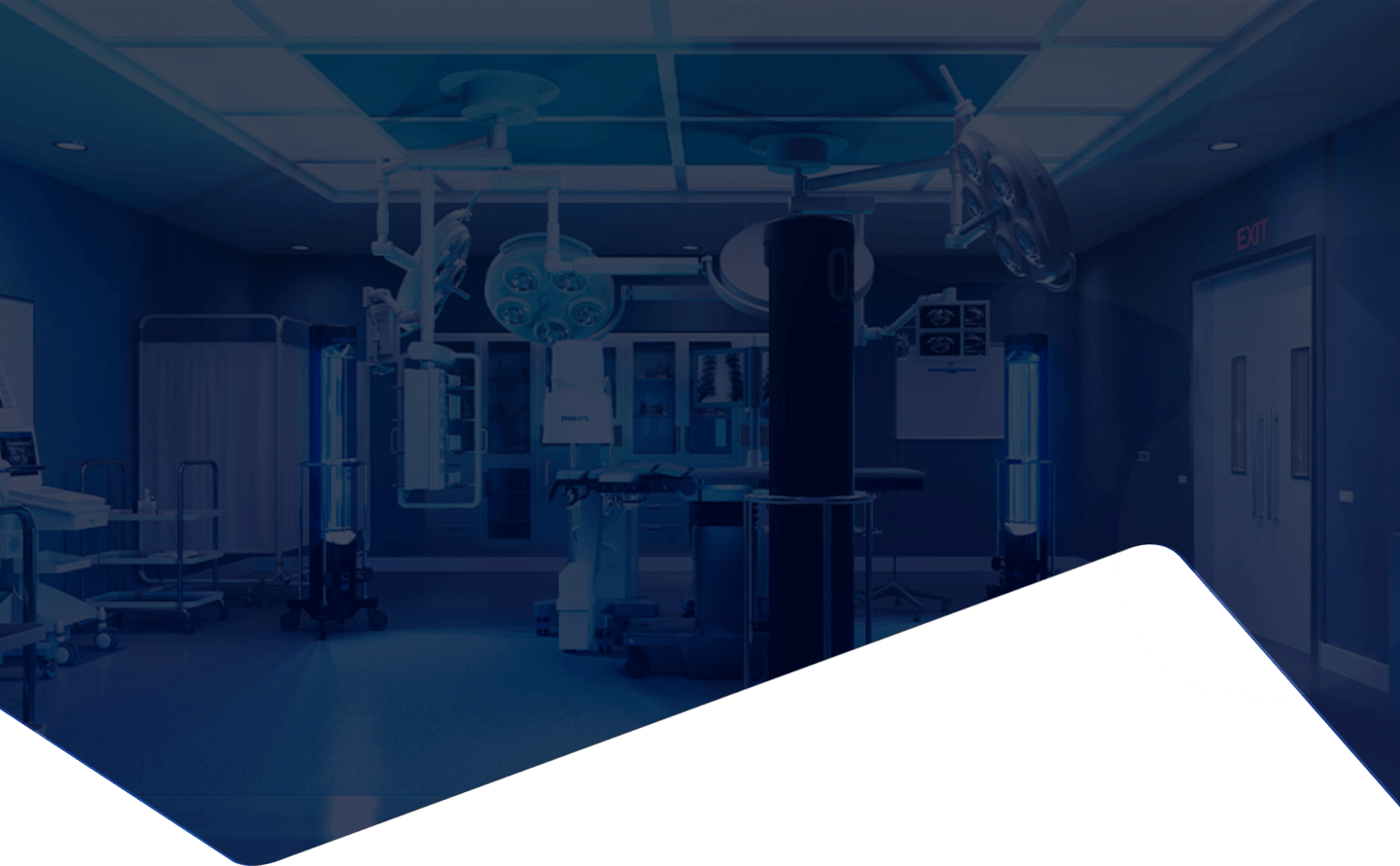 Modern operating room with surgical lights